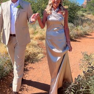 A Line Halter Evening Gown